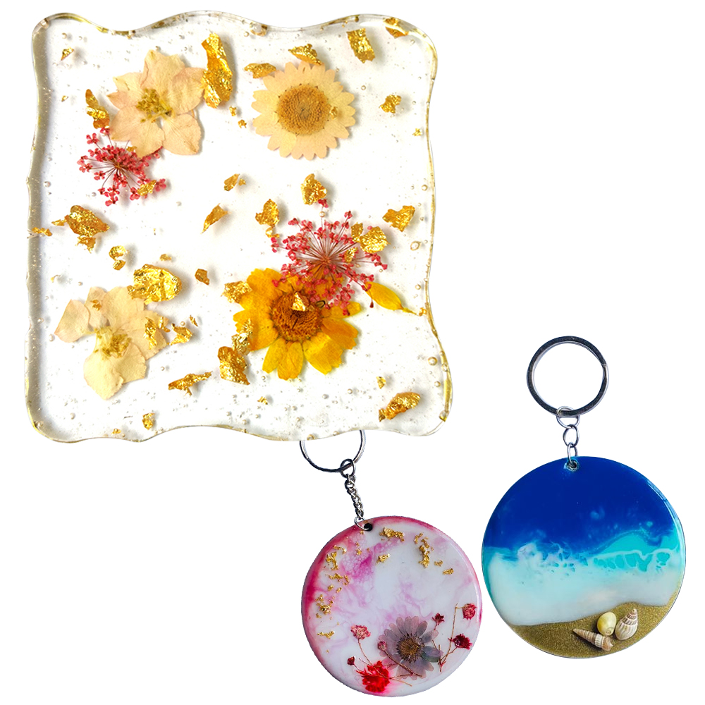 Resin Art with Square Coaster Moulds DIY Kit by Penkraft